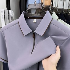 短袖polo衫男大尺碼冰絲無痕涼感衣夏天吸濕排汗運動薄款上衣爸爸高級感年輕男裝t恤男款高爾夫球速乾透氣商務男裝修身正肩短袖上衣
