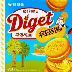 오리온 다이제샌드 우도땅콩맛 8p, 392g, 1개