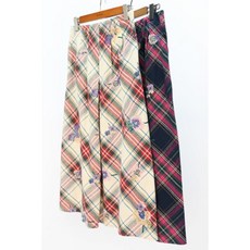 비꼴리끄 기모 체크자수 맞주름 스커트 488480