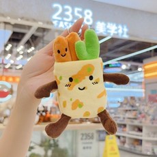 煎餅果子毛絨仿真掛件玩偶 可愛公仔創意裝飾紀念品禮物擺件, 1個, 大蔥捲餅挂件【1個】