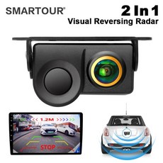 쿠쿠스토어 SMARTOUR 180 학위 자동차 비디오 주차 센서 역방향 가시 레이더 탐지기 시스템 야간 투시경 방