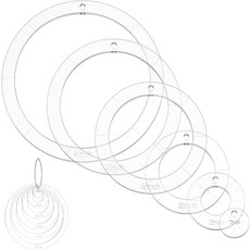 퀼팅 템플릿 NBEADS 6개 원형 아크릴 1/2/3/4/5/6인치 직경 바인더 힌지 링 재봉 스텐실 패치워크 DIY 공예 장식 스크랩북용, Circle