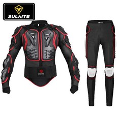 오토바이 보호대 상체 안전 장비 이너 프로텍터 빅사이즈, 1개, 레드 세트(목 보호대 없음)