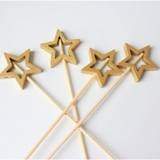 대나무 별 꼬치 도시락 픽 12cm 겨울놀이 귤트리, 1개, 48개