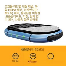 차량용 공기청정기 냄새 제거 미니 무선 포름알데히드, 사파이어블루, 기본 모델명/품번