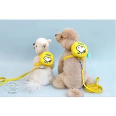 SNOOPY 史努比 韓版 卡通 寵物 狗狗 胸背帶 狗鍊 狗背包 遛狗 小背包 牽引繩, S-M小號, 1個