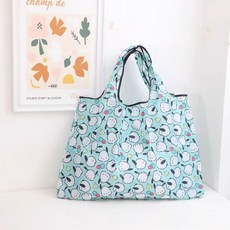 접이식장바구니 캐릭터장바구니 시장바구니 에코백 빅사이즈 답례품가방, 1개, 그린포차코01