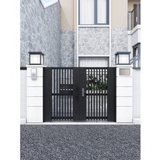 알루미늄 주택대문 정원대문 별장대문 전원주택대문 전동 슬라이딩 별장 마당 출입문, 002, 1개, 기본 색상