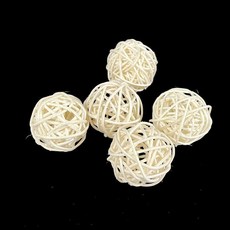 塑料铃铛 鹦鹉/仓鼠玩具, 1個, 5个3cm原色藤球, 原色