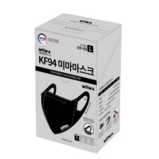 미마마스크 보건용 마스크 대형 KF94, 30개입, 1개, 검정