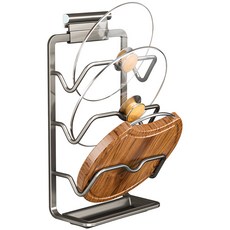 ZOZOFO 벽걸이형 냄비뚜껑 거치대 3칸, 1개, 그레이