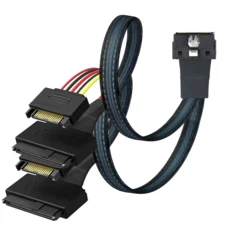 GO-고속 PCI-E-듀얼 SFF-8639 U.2 NVME SSD 케이블 SATA 전원이 포함된 SFF-8654 8I 인터페이스 0.5M, 01 As Shown 0.5M