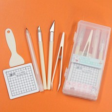 DIY 스크랩북킹 도구 키트 조각 핀셋 커팅 패드가 포함된 수공구 세트 학교 사무실 공예품, White