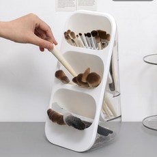 BLOWFISH FUGU 탁상3단선반 탁상수납선반 화장품정리함 립스틱꽂이 다용도 3단 수납 선반 화장품선반 탁상 수납함 1P/2P, 1개, 화이트