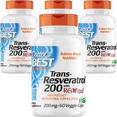 Doctor's BEST 無麩質反式白藜蘆醇植物膠囊, 60顆, 4罐