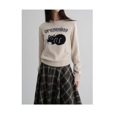 브랜드정품 에잇세컨즈 8SECONDS 고양이 자카드 풀오버 베이지 323702