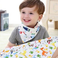 보니또 [3장세트] 이중스냅 면 목스카프 출산선물 아기 목수건 베이비 이유식 남아 여아 손수건