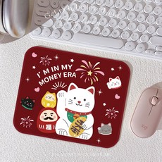 Twinko HM249 貓吉達摩&百福盛典系列 日常滑鼠墊/桌墊, 1個, 千萬兩迎財貓幸運夜(紅底)