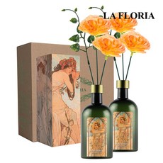 라플로리아 꽃 디퓨저, 2개, 500ml, S5.장미뿜뿜향/B1.카네이션-L12/오렌지
