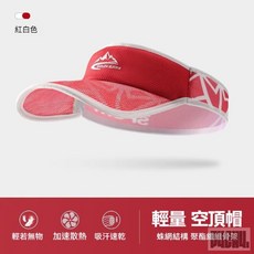 【P4CH4】輕量30g 戶外馬拉松跑步運動帽 男女 夏季 遮陽帽 鴨舌帽 防曬空頂帽 速乾網球帽, XMZ241 紅色,均碼, 1個