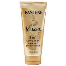 Pantene Miracle Rescue 3 in 1 리브인 컨디셔너 린스 오프 컨디셔너 모발용 열 보호제 177.4ml(6온스), 180ml