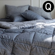 제삼오스토어 차렵이불 베개커버세트 퀸 네이비 베개솜별매 봄이불 기숙사침구 침대요 사계절침구