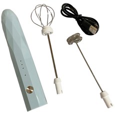 愛鴨咖啡 USB充電款電動奶泡機/牛奶攪拌器, 水藍