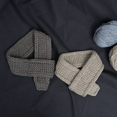 카스테라 미니 목도리 - 대바늘 뜨개질 diy 키트 (동영상포함), 그레이, 줄바늘 7mm + 돗바늘 대, 1개, 우유