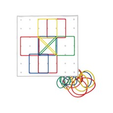 유치원 수학활동 투명지오보드 10인세트 교육완구 고무줄 기하판 면