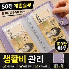 브로미 현금바인더 100칸 저축챌린지 다이어리 생활비 예산관리 캐시스터핑, 1개, 퍼플