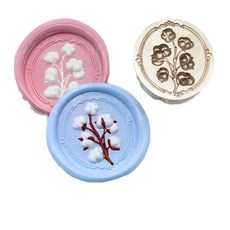 초대장 실링 스탬프 교체형 헤드 연꽃 1개 25mm, 24