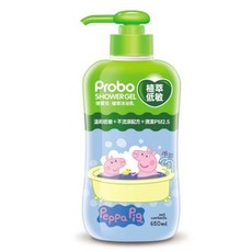 博寶兒 Probo 兒童洗髮沐浴露 奧特曼 TAYO 卡通授權, 1個, 植萃低敏沐浴露-佩佩豬650ml〝藍