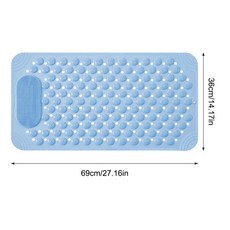 1pcs 블루 플로어 욕실 매트 미끄럼 방지 목욕 러그 샤워 카펫 솔리드 컬러 발 마사지 패드 욕조 목욕 매트, 하늘색, 1개