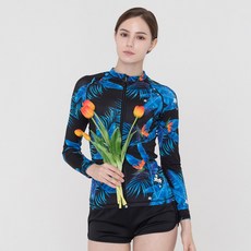 TUBE TREE 女款防曬長袖拉鍊泳衣