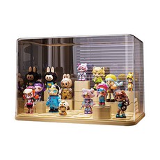 公仔展示盒 盲盒收納盒 娃娃展示架 玩具收納櫃, 奶油色, 1個