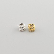 비즈톡 [SVP-06-17]순은펜던트 실버925 큐빅돌돌이뱀 통과형 7x6mm (내경3.2mm) 1개