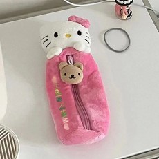 산리오 헬로키티필통 봉제인형 필통 입체 필통 인형필통 산리오필통 키티필통 파우치, 1개