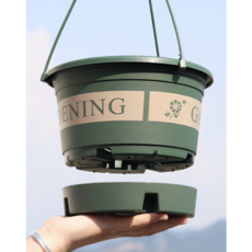 (3개 1set) 그랜색상 플라스틱 인테리어 행잉화분 모스그린 걸이화분, 3개