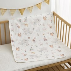 隔尿墊可水洗嬰兒大尺寸透氣牀單墊純棉寶寶兒童大尺寸生理期牀墊, 1個, 彩虹獨角獸A版- 隔尿隔便/乾爽護臀:50*70CM