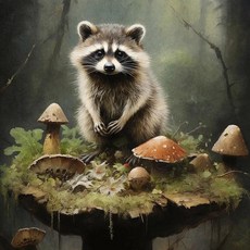 토끼 소박한 너구리 개구리 양 사슴 곰 여우 숲 포스터 페인팅 인쇄 거실 홈 장식, 5. 07