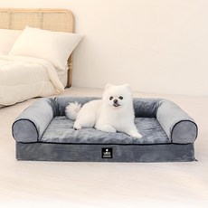 레토 강아지 고양이 방석 쇼파 침대 쿠션 대형 76 x 51, 그레이, 1개