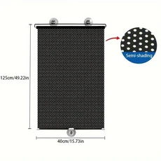 자동차 롤러 블라인드 차양 단열 커튼 앞 기어 개폐식, 01 Black  40X125CM, 01 Black  40X125CM