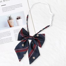 學生制服配飾酒紅色女襯衫 水手服領結 學生蝴蝶結 畢業照搭配 日系學院領結襯衫 #D4341藏青紅條徽章 #默認尺寸