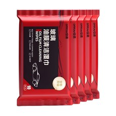 快客貓 汽車玻璃油膜清潔濕巾, 1個, 5包 / 組