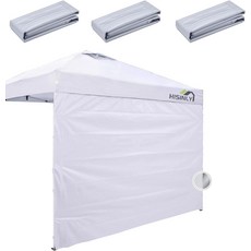히실리 캐노피 사이드월 10x10 피트 화이트 방수 UV 블록 옥스포드 천 팝업 텐트 패널 야외 쉽게 설치싱글 전용, 10x10ft, White with silver