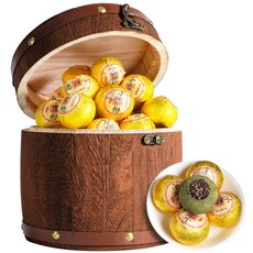 중국 운남 소청감 푸얼차 특급 홍차 진한향 선물세트, A. 작은 녹색 귤 나무통, 500g, 1개, 1개입