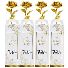 어버이날 스승의날 선물 가정의달 대용량 금장미, 4개, 꽃