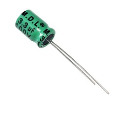 M.D.L. NP 100V 1.0uF-100uF 無極性立式電解電容器(B10R系列) 高中音喇叭專用, 3.3uF100V   8mm*13mm