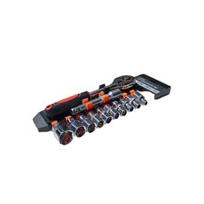 KJTM 1/2 라쳇 소켓 세트 / 차량용 다용도 복스알 소켓렌치 12종 공구세트, 1세트, 블랙 1세트, 블랙