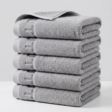 융풍 수건 호텔수건 60수 고급수건 절묘한 편지 자수 타올, 연회색 타월, 5개